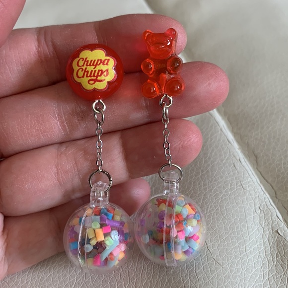 Candy drop Chupa Chups Gummy Bear confetti drop sprinkles confetti earri… - Picture 3 of 5